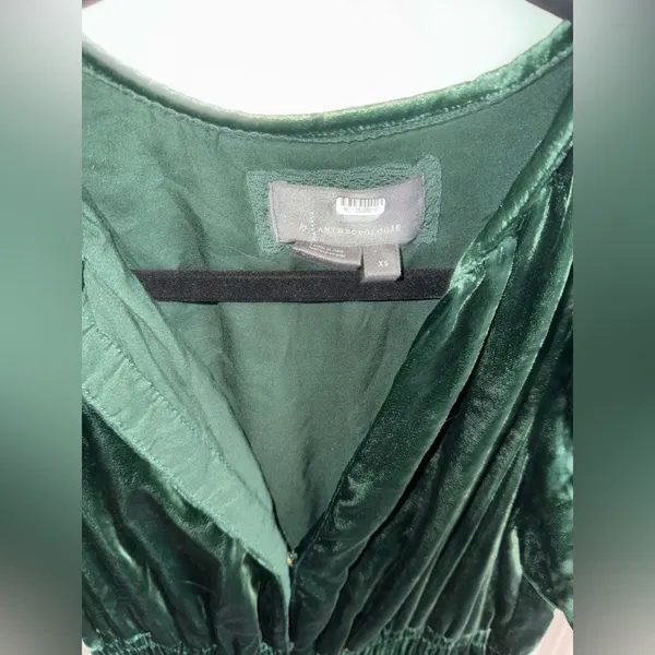 Anthropologie Somerset green velvet Maxi Dress size XS‎ - Image 5