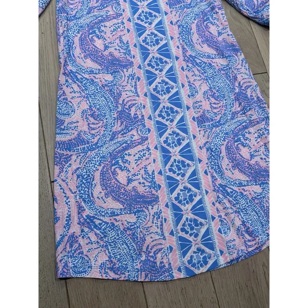 Lilly Pulitzer Size XS Preston A-Line Dress‎ Gator Geometric 100% Pima Cotton - Image 3