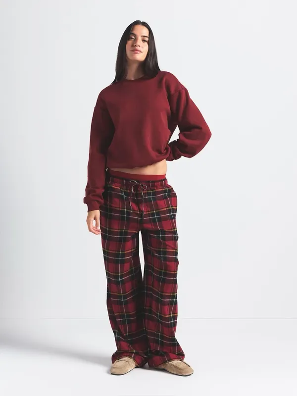 Skims Cotton Fleece classic Crewneck size large Merlot NWT - Image 3