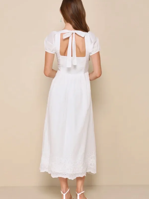 New Lulus Stylish Merriment Puff Sleeve Embroidered Midi Dress Sz XXL Cottagecor - Image 11