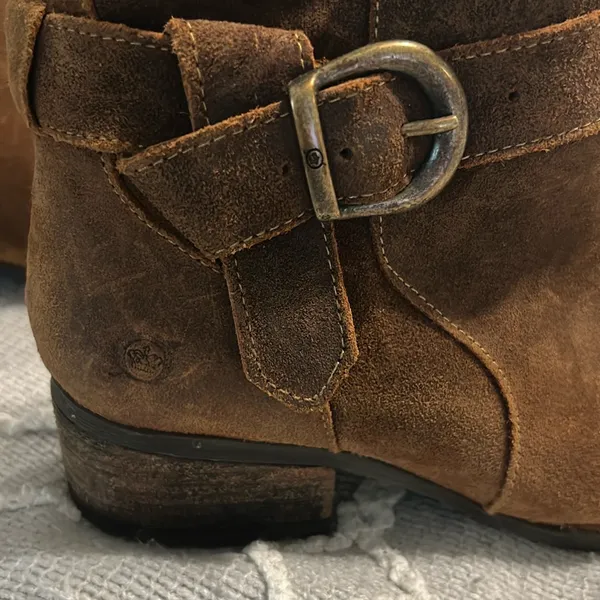 Born Brown Ankle Booties with Buckle Size 8 - Image 8