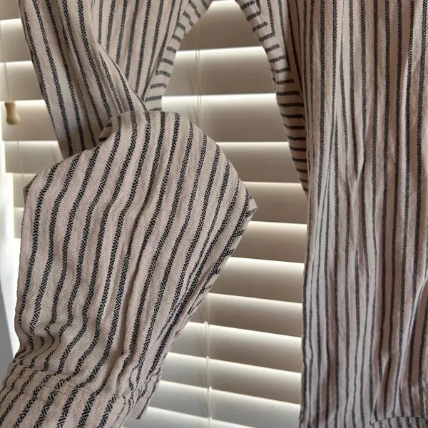 Free People relaxed striped cotton harem slouchy boho pants size 8 - Image 5