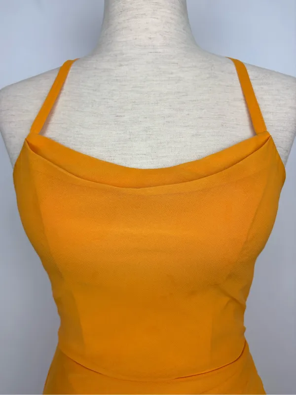 STACEES Open Back Marigold Bridesmaid Formal Evening Wedding Gown Size 0 - Image 6