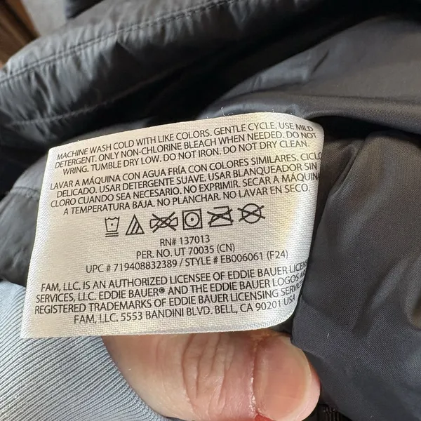 Eddie Bauer Womens EB650 Down‎ Jacket Lightweight Packable Black Size S - Image 5
