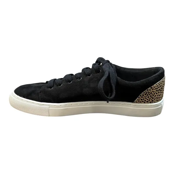 J.Crew Sneakers Women 8.5 Black Leopard Calf Hair Low Top Lace‎ Up AS687 FA20 - Image 2