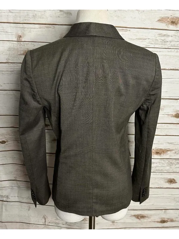 Ann Taylor taupe/brown wool-blend tailored tuxedo-inspired blazer Size 8P - Image 3