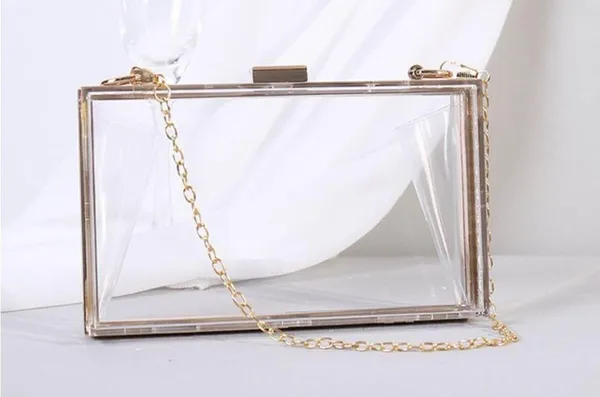 Clear and gold acrylic purse! Super cool! Gold - Image 3