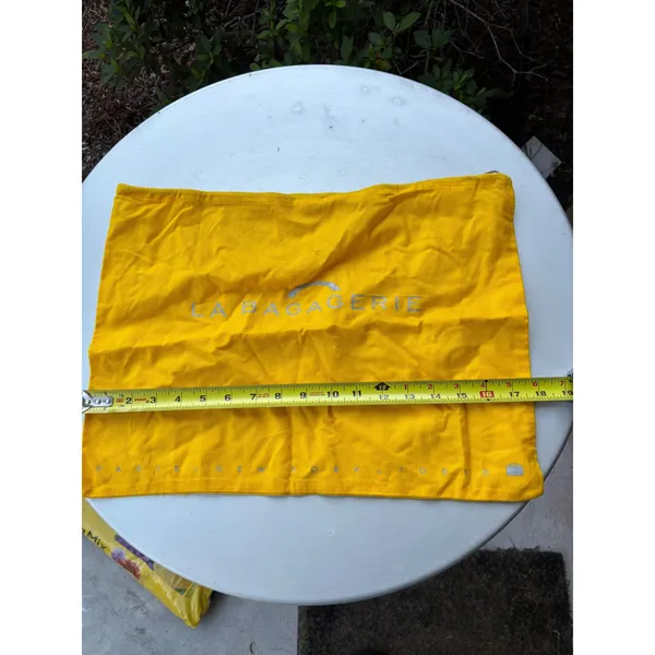 La Bagagerie Paris Yellow‎ Woven Handbag Dust Bag Silver Logo 18.5x14.5 - Image 4