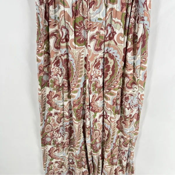 Aritzia Wilfred Chianti Jumpsuit Smocked Wide Leg Multicolor Paisley Print Crepe - Image 12