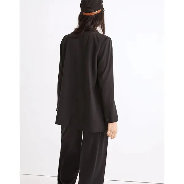 Madewell Larsen Blazer True Black Double Breasted Oversized Twill Jacket Size S - Image 2