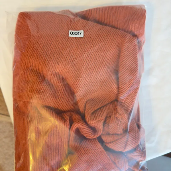 387 |‎ Madewell Texture & Thread Womens M Tie-Front Waffle Knit Crop Top Orange - Image 8