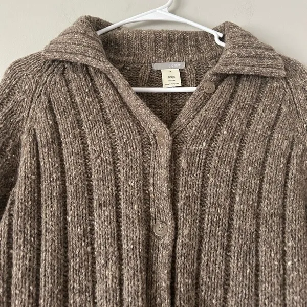 J. Crew Thick Wool Blend Cardigan Sweater Size Medium Fall Cozy Chic - Image 3
