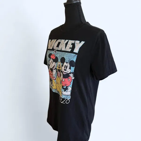 Disney Mickey Mouse black cotton t-shirt Size Medium - Image 5