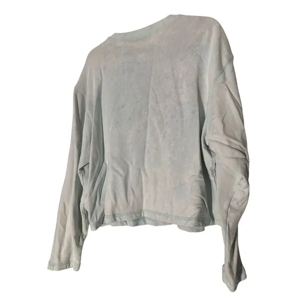 Nike Cropped Sweatshirt Sz 2x Bluish Tie Dye Emboidered‎ Swish Logo - Image 6