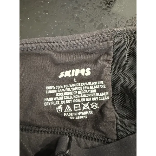 Skims Fits Everybody Triangle Bralette Onyx Black Size L Adjustable Straps‎ - Image 4