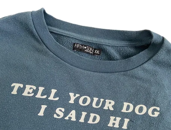 ‘Tell Your Dog I Said Hi’ Blue long sleeve pullover 🔥 - Image 2
