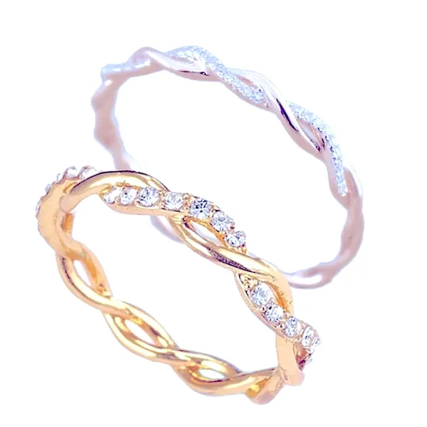 NEW 14k‎ Gold Plated Sterling Simulated Diamond Eternity Band Ring, Size 7.5 - Image 4