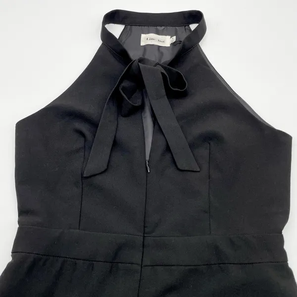 Line + Dot Freya Jumpsuit Halter Tie Wide Flare‎ Leg Black Sleeveless Women's L - Image 13