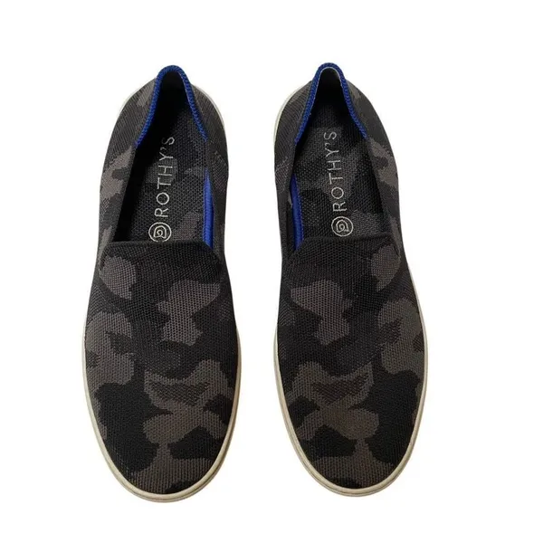 Rothy’s the Original‎ Slip On Sneaker Women’s 9 in Black Grey Camo Print - Image 2
