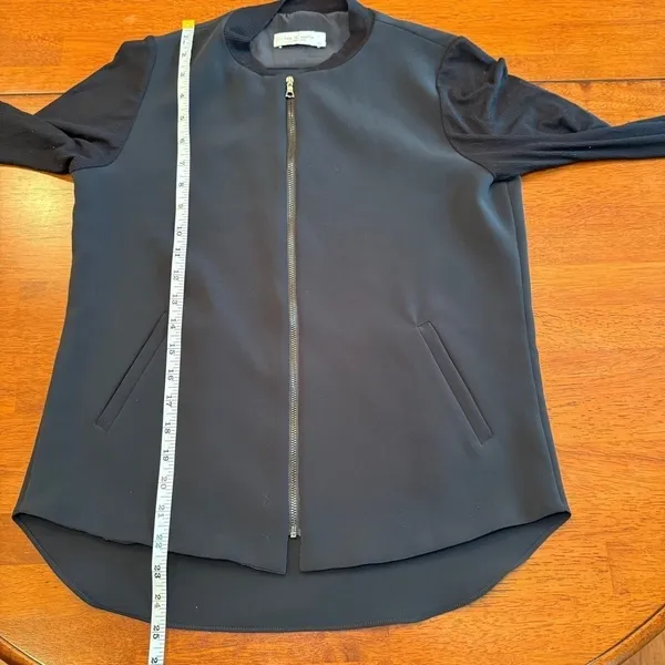 Lola & Sophie Black Zip Up Jacket Ribbed Sleeves‎ Size XS - Image 7