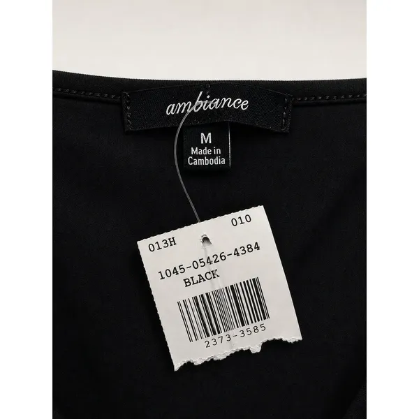 Ambiance Black Stretch Cami Romper Adjustable Straps Fitted Shorts NWT M - Image 4