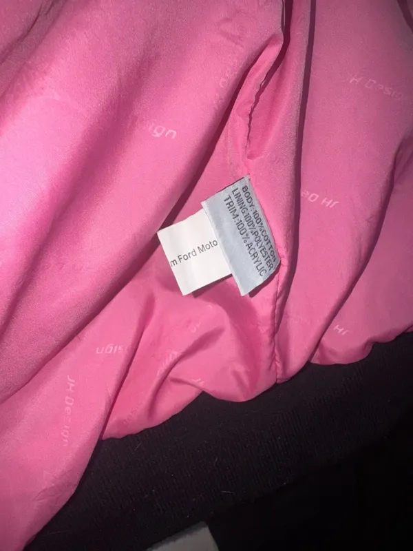 JH Design 1998 Pink Ford Mustang Racing Jacket Y2K rare HTF XLARGE Women’s - Image 13