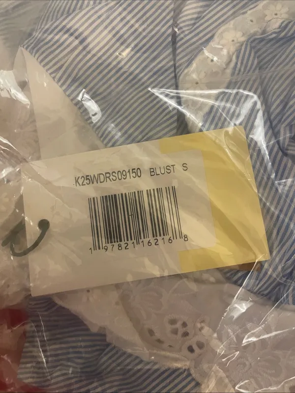 NWT Few Moda Florence Mini Dress size Small S blue stripe lace white - Image 6