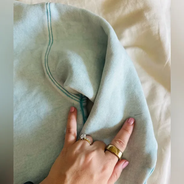 Frank & Eileen acid wash blue boyfriend crewneck sweatshirt xs - Image 2