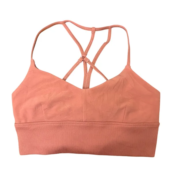 Alo Soft Lavish Bra Size‎ Small W9234R Sports Bra Workout Pink Straps - Image 2
