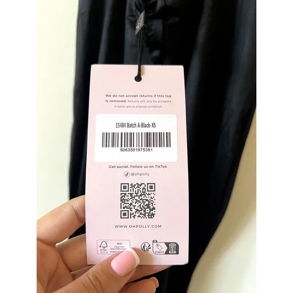 Oh Polly Hivera Satin Boat-Neck Twist-Back Maxi Dress in Black Size XS New - Image 7