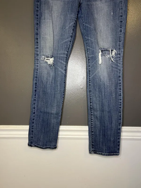 American Eagle Outfitters Skinny Jeans Womens 10 Med Wash Distressed Denim - Image 3