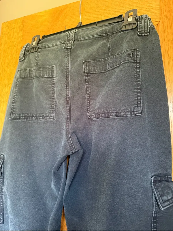 American Eagle Women Stretch Cargo Straight Pants Blue Gray Size 6 Long Tall - Image 4