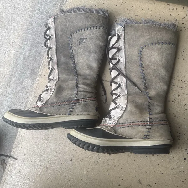 Sorel Cate the Great Tall Winter Boots, Leather Waterproof, Size 6 And - Image 3
