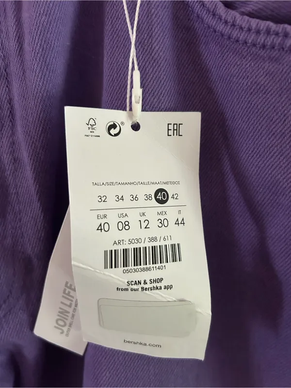 Bershka Purple Baggy Game Day Pants - Image 4