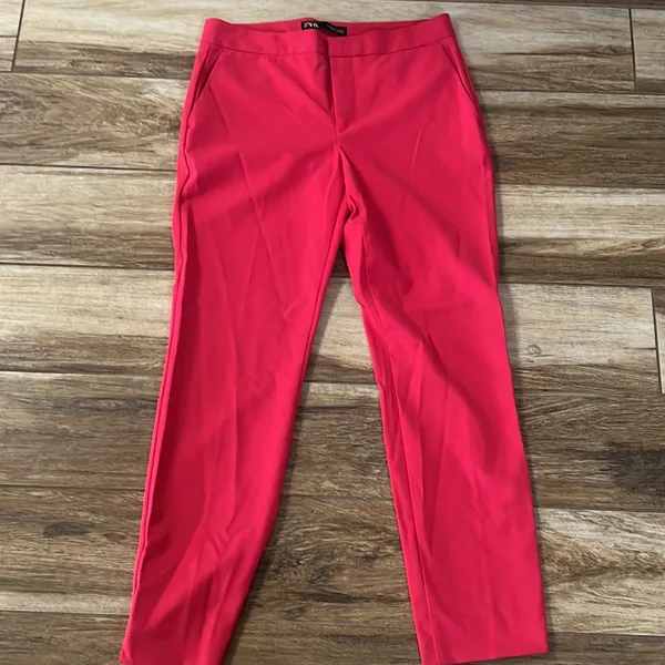 Zara pink skinny leg dress ankle pants - Image 2