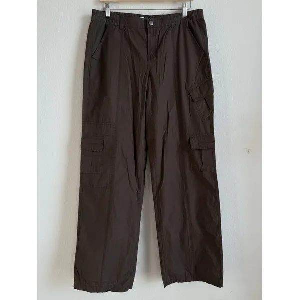 Pacsun Women’s Brown 90's Baggy Cargo Pant Low Rise Puddle‎ Size Medium NEW - Image 8