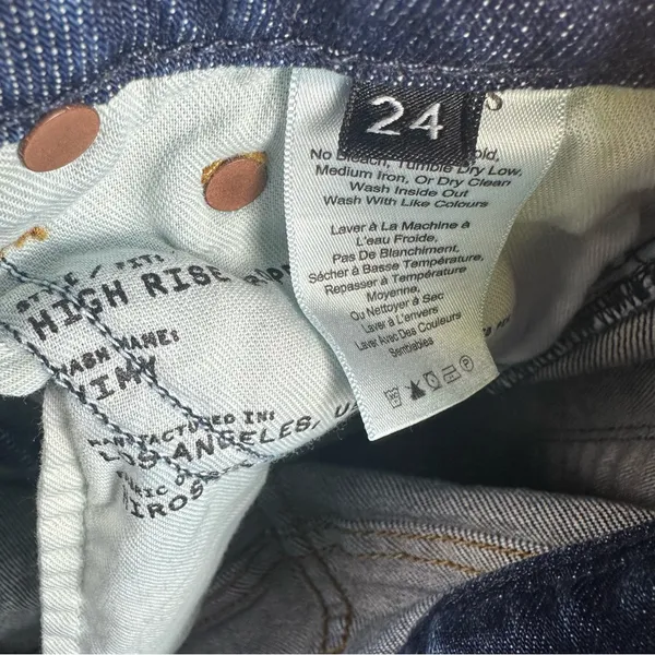 Aritzia The Castings Edition High Rise Cropped Blue Denim Jeans - Image 8