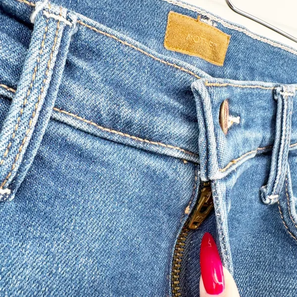 Mother Womens Blue Mid Rise Straight Leg Classic Denim Jeans Size 28 - Image 3