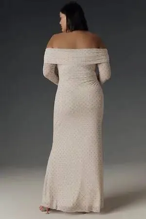 Anthropologie AFRM Long-Sleeve Off-The-Shoulder Mesh Maxi Dress, Size 2X - Image 3