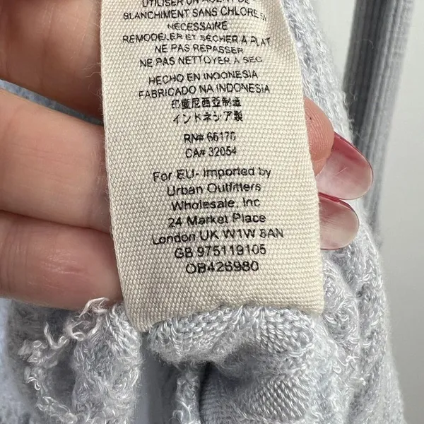 Free People Sz XS Ventura Thermal Top Waffle Knit‎ Long Sleeve Sky Blue High Low - Image 9
