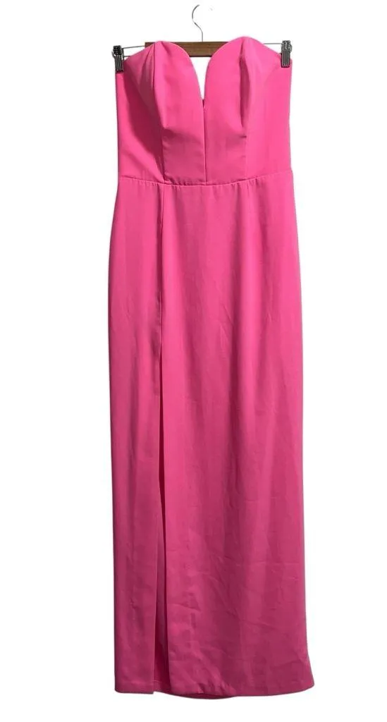Amanda Uprichard x Revolve Cherri Strapless Maxi Gown In Shocking Pink - Image 3