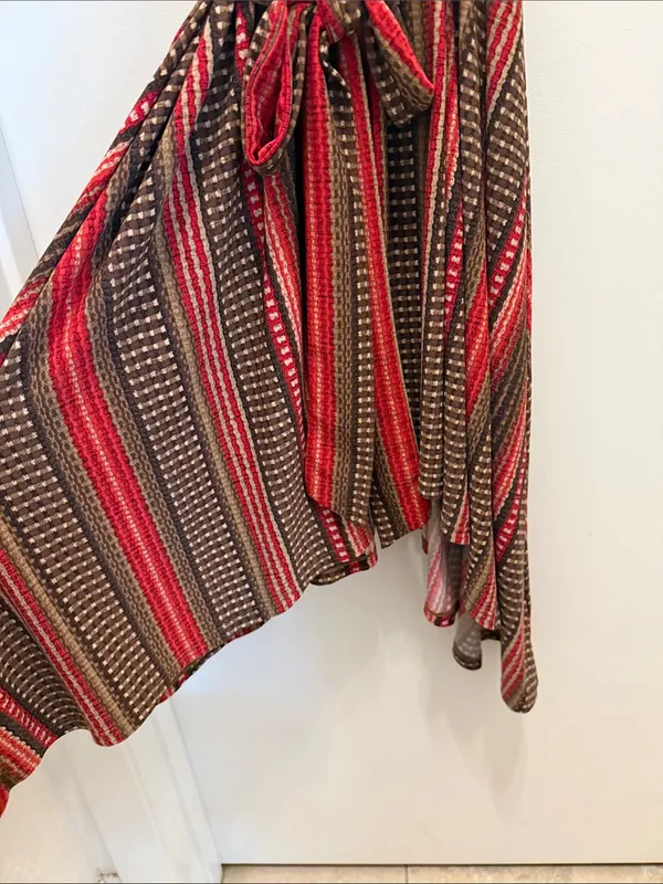 Lauren Ralph Lauren Striped Wrap Maxi Dress Handkerchief Hem - Image 4
