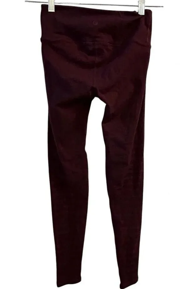 Lululemon High-Rise Reveal 7/8 Tight Leggings Dark Adobe Red Size 6 Yoga Running - Image 2