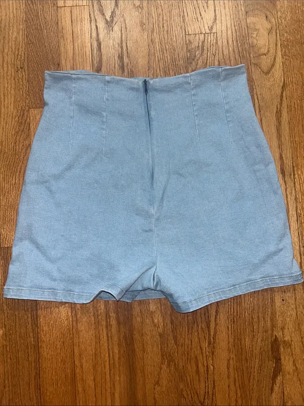 Light Blue Denim Mini Skirt - Image 2