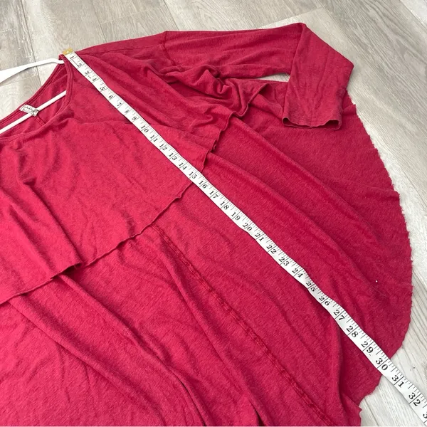 Free People Tshirt high low long sleeve womens Pink (small) oversized boho basic - Image 5