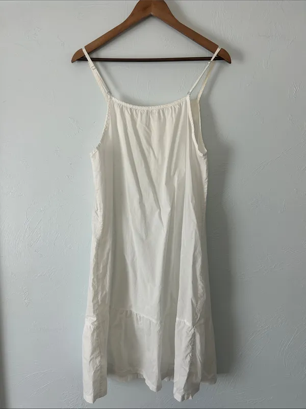 White Lace-Trim Cotton Chemise Slip - Image 5