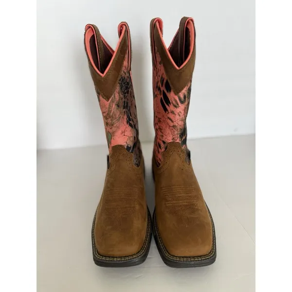 JUSTIN Women’s Trekker 11" Camo Work Boot Size 7B Waterproof Russet Brown SE4356 - Image 10