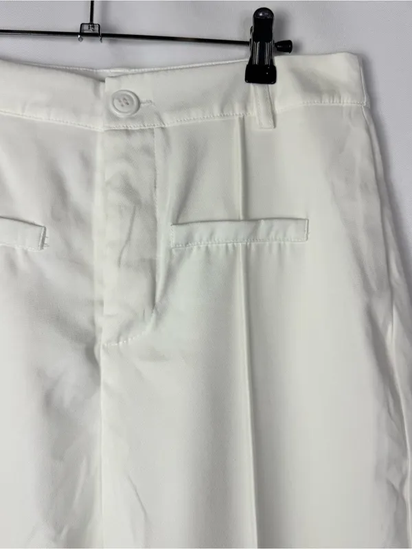 Boutique White Wide Leg Tailored Fit High Rise Trouser Pants M - Image 3
