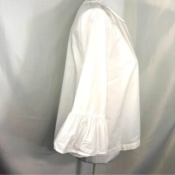 Madewell White Bell Sleeves Poplin Top Blouse M - Image 8