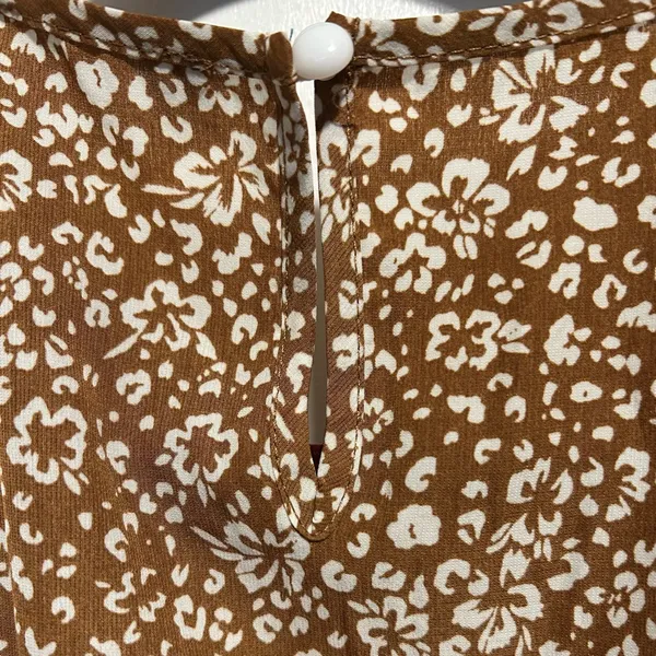 New..Fashion Dress XL Brown & White Floral Midi Dress - Image 5